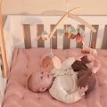 drewniana karuzela do łóżeczka z pozytywką prezent na chrzest narodziny dziecka