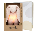 moonie 2.0 rose szumiacy krolik organic z lampka nocna