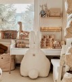 Uszata pufa siedzisko z oparciem Funny Bunny Teddy - Off White The Brooklyn Kids stylowy dodatek do pokoju