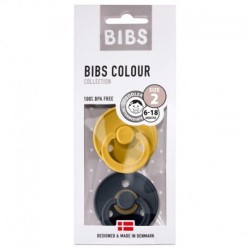 Smoczek uspokajający 2 szt MUSTARD & DARK DENIM M / BIBS 