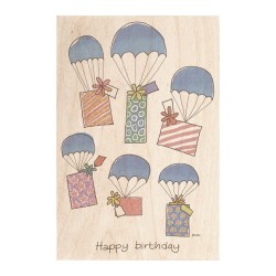 Drewniana kartka urodzinowa dla dziecka Happy Birthday / Miwoodo