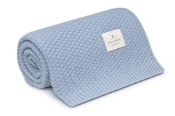 Kocyk z wełny merino 100% baby blue - jasny niebieski / My Memi 