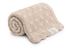 Kocyk Pearl z wełny merino 100% Warm Beige/ My Memi
