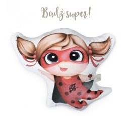 Poduszka bawełniana dekoracyjna Superhero Ladybug Girl / BabySteps