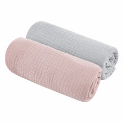 Muślinowe pieluszki bawełniane 2 szt Grey- Rose Sleepee