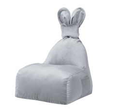 Pufa siedzisko Funny Bunny velvet jasno szara / The Brooklyn Kids