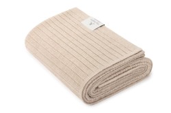 Kocyk w prążek z wełny merino 100% Beige My Memi