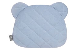Misiowa płaska poduszka Royal Baby Denim - niebieska / Sleepee