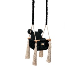 Drewniana huśtawka Czarna VelvetSwing Black / Babysteps