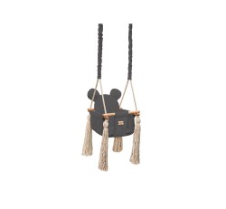 Drewniana huśtawka grafitowa VelvetSwing Dark gray / Babysteps