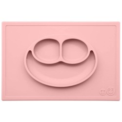 Silikonowy talerzyk mata z podkładką 2w1 HAPPY MAT pastelowy róż / EZPZ 