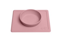 Silikonowa miseczka z podkładką  2w1 MINI BOWL pastelowy róż/ EZPZ 