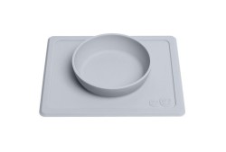 Silikonowa miseczka z podkładką  2w1 MINI BOWL pastelowa szarość/ EZPZ 