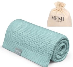 Kocyk eukaliptusowy 100x80 miętowy - dusty mint / Memi