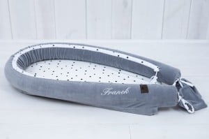 Personalizowane Gniazdko niemowlęce / Kokon niemowlęcy Royal Baby Grey / Sleepee