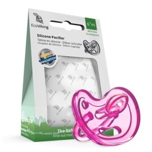Anatomiczny smoczek uspokajający SiliMed Pink 6m+ / Eco Viking