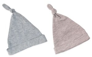 Czapeczka Krasnal 2szt. Jasny Szary - Róż 2-4 miesiące/ Sleepee