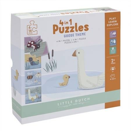 Little Dutch Puzzle 4 rodzaje zwierzątek Little Goose