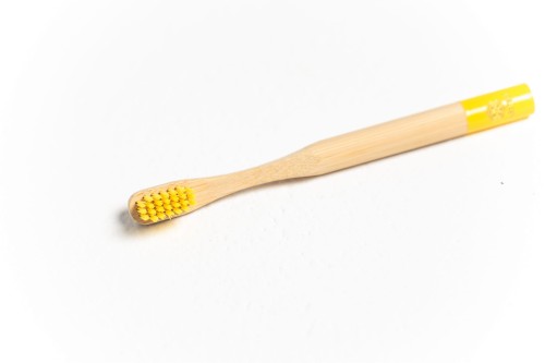 szczoteczka dla dzieci do zębów bambusowa żółta nested