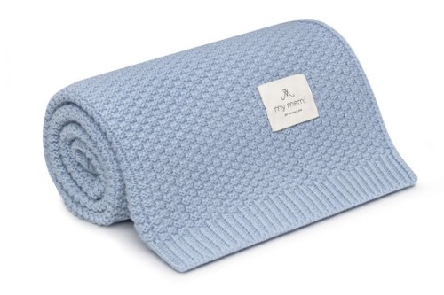 kocyk z wełny merino blue my memi