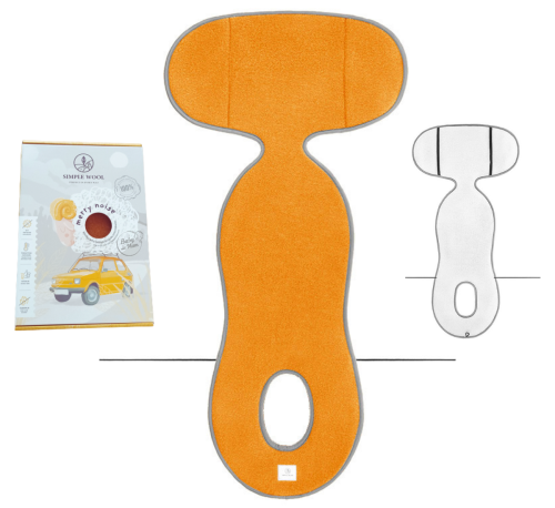 Wkładka antypotowa do fotelika G1 z wełny merino 0-18 kg Pomarańczowa / Simple Wool