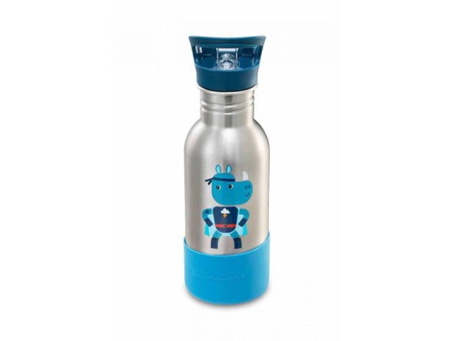 Bidon 600 ml ze stali nierdzewnej ze słomką Super Nosorożec Marius Lilliputiens