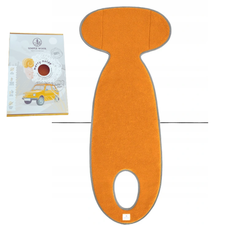 Wkładka antypotowa do fotelika G2+ z wełny merino 15-36 kg Pomarańczowa Simple Wool