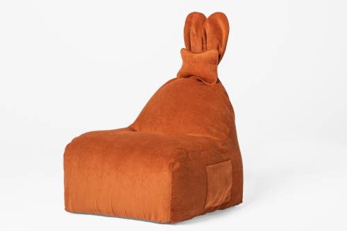 Pufa siedzisko z oparciem Funny Bunny Sztruksowa marchewkowa