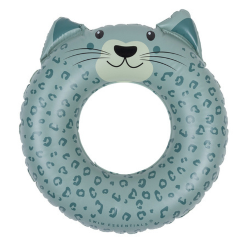 the swimnessentials koło do pływania 55 cm animal green leopard