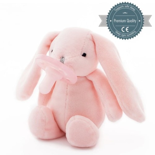 Smoczek uspokajający z przytulanką Pink Bunny - MINIKOIOI