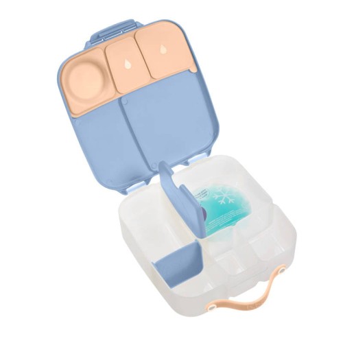 Lunchbox dla dzieci do szkoły szczelna śniadaniówka z przegródkami i wkładem chłodzącym Feeling Peachy b.box miejsce na wkład