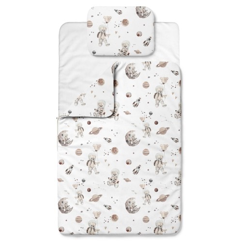 posciel do przedszkola space teddy white