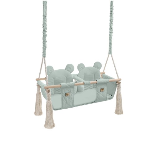Drewniana huśtawka Twins Swing Sky Gray- Babysteps