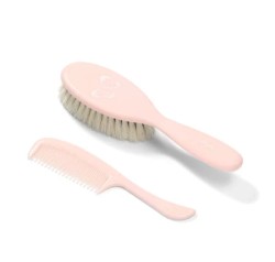 Szczoteczka i grzebień dla dzieci i niemowląt z naturalnym włosiem róż / BabyOno 