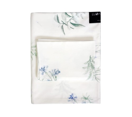 Lullalove bawełniana pościel Zielnik błekit
