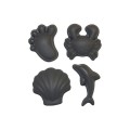 silikonowe foremki do piasku 4szt ciemno szare scrunch