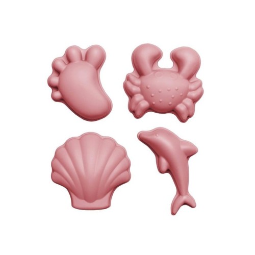 Silikonowe foremki do piasku 4 szt pudrowy róż / Scrunch