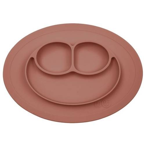 Silikonowy talerzyk mata z podkładką MINI MAT brązowy / EZPZ