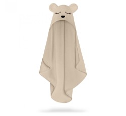 Ręcznik bambusowy z kapturkiem Miś beige BabySteps  