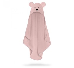 Ręcznik bambusowy z kapturkiem Miś sepia rose / BabySteps