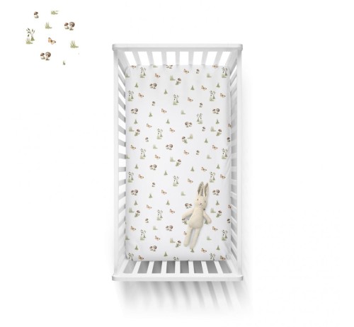 Bawełniane prześcieradło do łóżeczka Happy Bear 60x120 / BabySteps