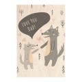 Miwoodo Drewniana kartka Love You Dad Wolves