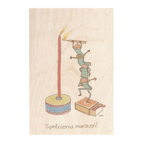 drewniana kartka urodzinowa dla dziecka miwoodo