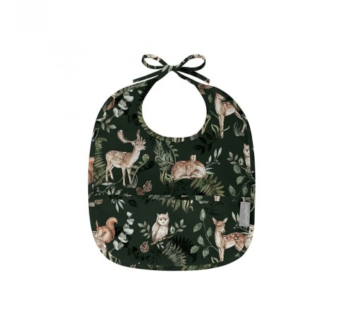 Śliniak z kieszonką wodoodporny Animals Garden Dark / Babysteps