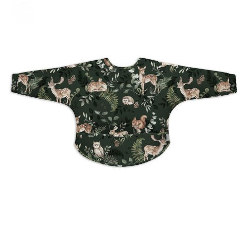 Śliniak fartuszek z rękawami Animals Garden Dark / Babysteps