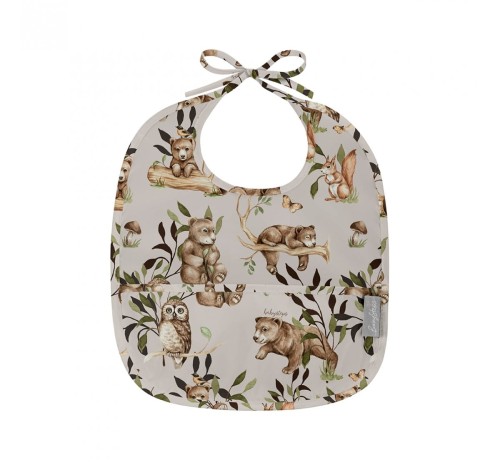 Śliniak z kieszonką wodoodporny Happy Bear Light / Babysteps