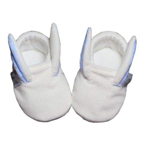 kapcie niemowlęce z uszami kremowo niebieskie