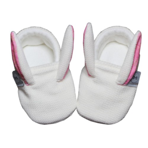 kapcie niemowlęce z uszami kremowo różowe