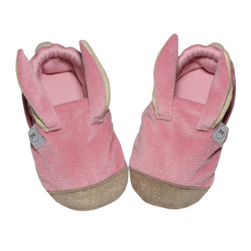 Kapcie dziecięce z uszami vintage pink