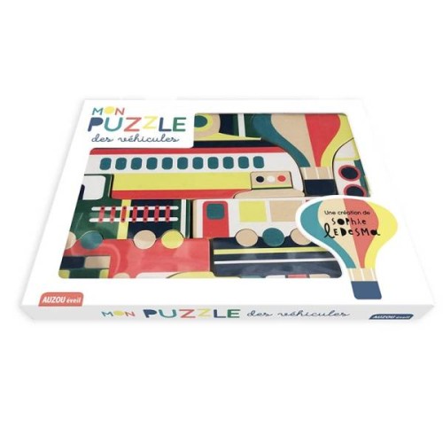 Puzzle Drewniane pojazdy / Auzou